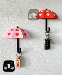 Heart Umbrella Wall Hook – Reversible Key, Coat Hook & Trinket Bow