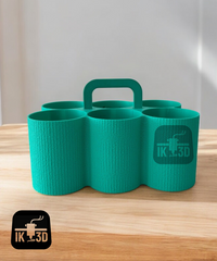 Textured 6-Compartment Portable Pencil Holder & Desk Organizer