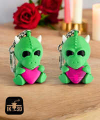 Personalized Baby Dragon Figurine Keychain | Valentine's Day Gift for Dragon Lovers