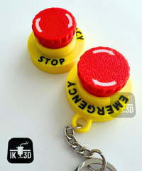 Tactile Fidget Clicker Keychain, Red Button Stress Relief Toy