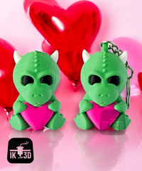 Personalized Baby Dragon Figurine Keychain | Valentine's Day Gift for Dragon Lovers