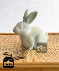 Cute Sitting Bunny Piggy Bank | Rabbit Coin Bank for Kids & Adults