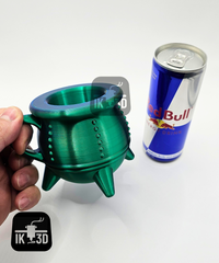 Gothic Cauldron Can Holder Spooky Drink Insulator for Halloween & Dark Aesthetic