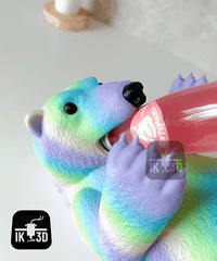 Adorable Polar Bear Sipping Wine Bottle Holder - Fun Animal Home & Bar Decor
