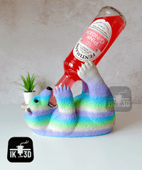 Adorable Polar Bear Sipping Wine Bottle Holder - Fun Animal Home & Bar Decor