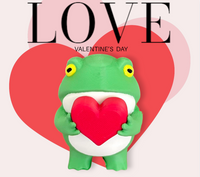 Cheeky Frog Figurine Holding a Heart - Cute Romantic Novelty Gift Decor