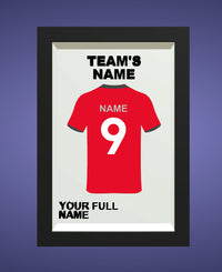 Personalized Football Jersey Frame – Custom Name & Number Wall Decor for Fans