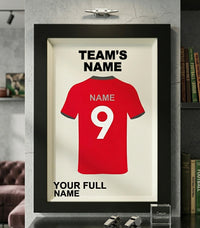 Personalized Football Jersey Frame – Custom Name & Number Wall Decor for Fans