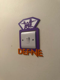 Personalised K-Pop Style Light Switch Cover | Custom Name 3D Printed Room Decor | Girls Bedroom Gift