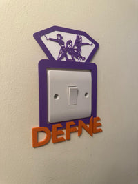Personalised K-Pop Style Light Switch Cover | Custom Name 3D Printed Room Decor | Girls Bedroom Gift