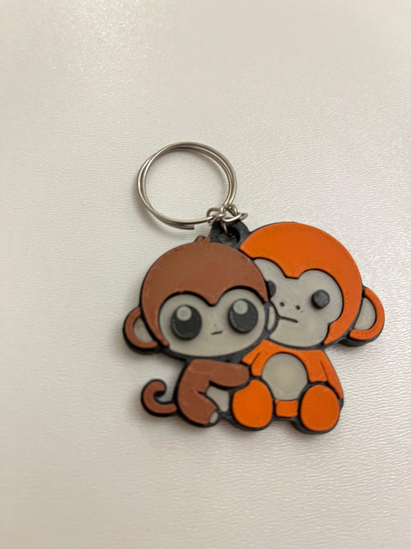 Punch Monkey Keychain Hugging Plush – Kawaii Monkey Bag Charm – Sweet Animal Keyring – Small Gift for Her – Adorable Backpack Accessory