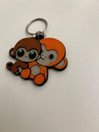 Punch Monkey Keychain Hugging Plush – Kawaii Monkey Bag Charm – Sweet Animal Keyring – Small Gift for Her – Adorable Backpack Accessory