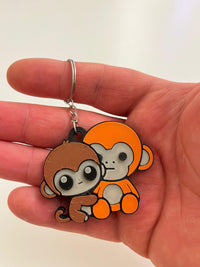 Punch Monkey Keychain Hugging Plush – Kawaii Monkey Bag Charm – Sweet Animal Keyring – Small Gift for Her – Adorable Backpack Accessory