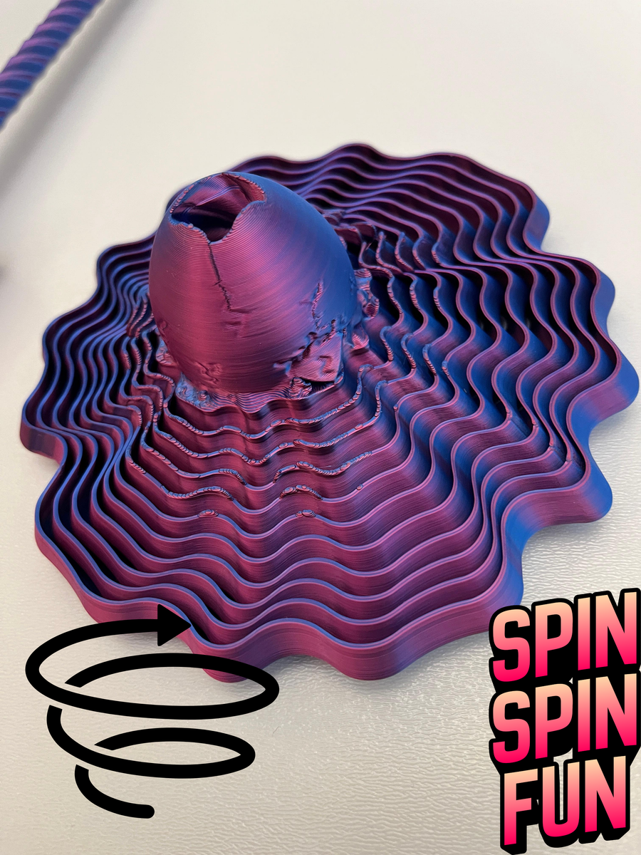 Hypnotic Fractal Fidget Screw Spinner | 3D Printed Adult Desk Toy