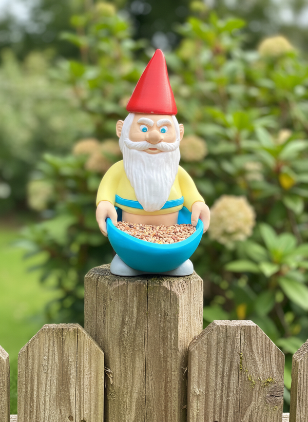 Gnome Bird Feeder - AI generated