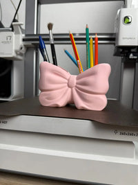 3D Printed Bow Ribbon Pen & Pencil Holder | Cute Desk Organiser Gift