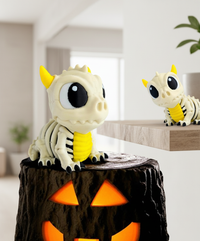 Baby Dragon Skeleton Figurine - AI generated