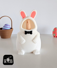 Mr Nice Guy Dark Easter Bunny Figurine | Edgy Holiday Decor Gift