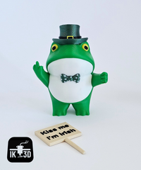 Cheeky Frog St. Patrick's Day Figurines Set of 3 - Lucky Irish Desk Gift
