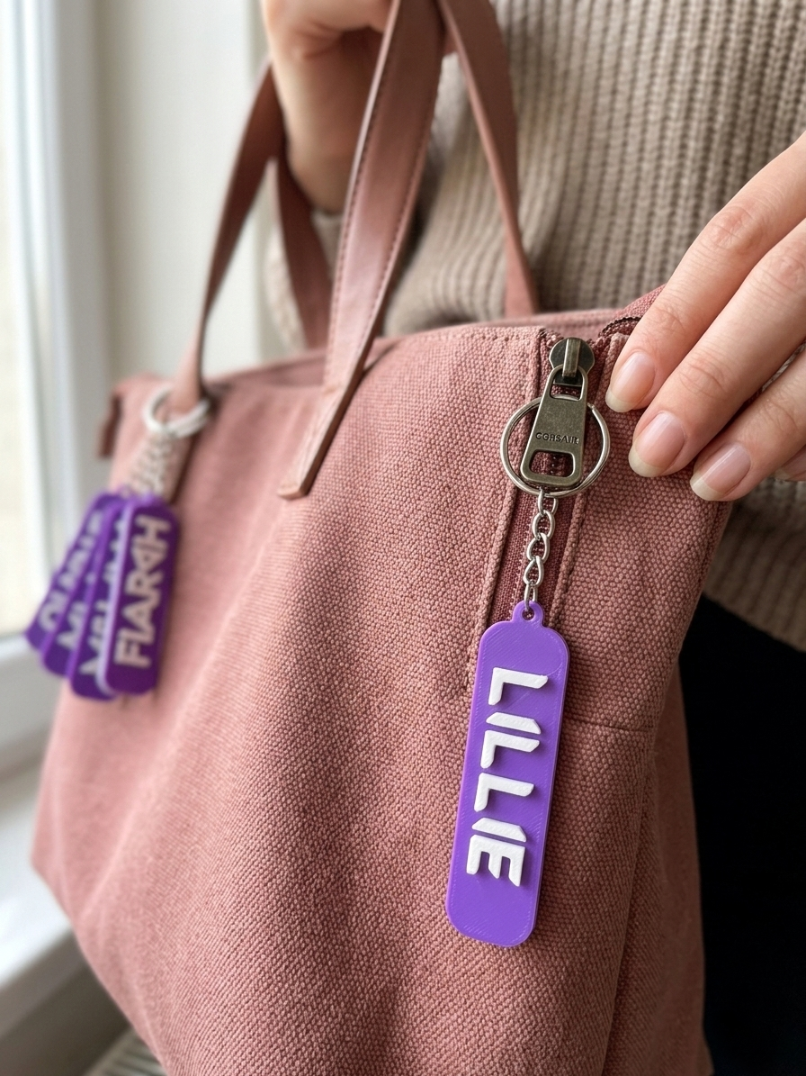 Custom Kpop Style Name Keychain | Personalised 3D Printed Fan Gift