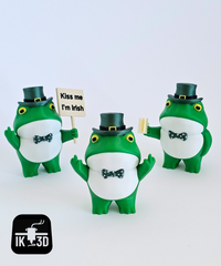 Cheeky Frog St. Patrick's Day Figurines Set of 3 - Lucky Irish Desk Gift