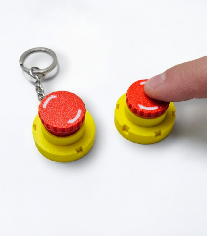 Emergency Stop Clicker Fidget Toy Keychain - AI generated
