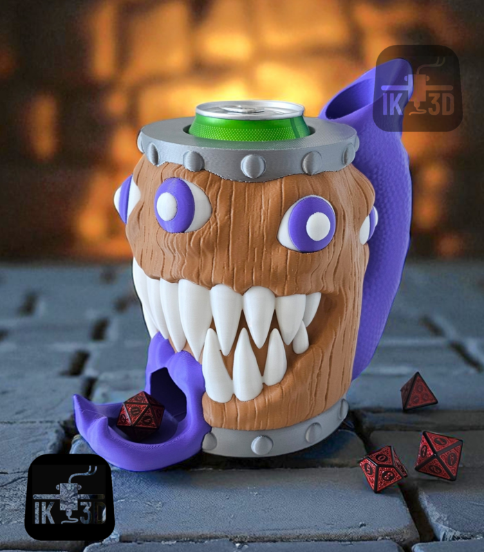 Mimic Treasure Chest Monster Dice Tower & Can Cooler for RPG Gaming