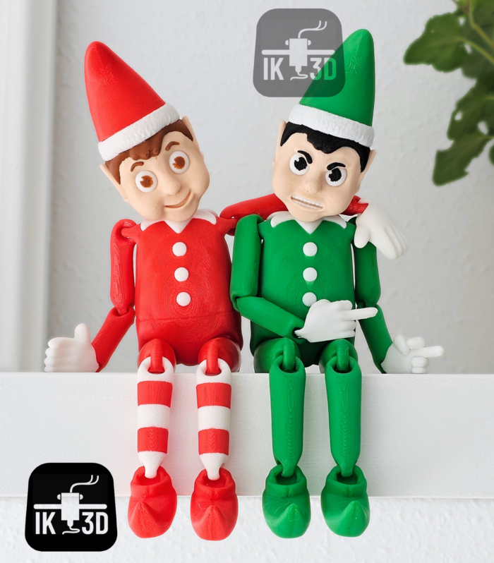 Flexi Elf on a Ledge: Articulated Happy & Angry Posable Elf Decor