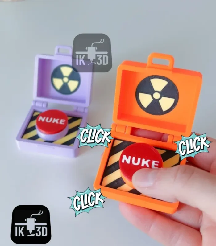 Nuke Briefcase Fidget Clicker - Red Button Gaming Desk Toy