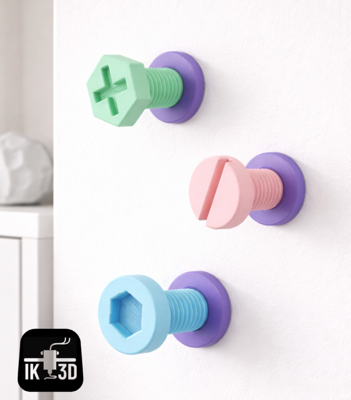 Giant Screw Wall Hooks - Clever Optical Illusion Coat & Key Hangers