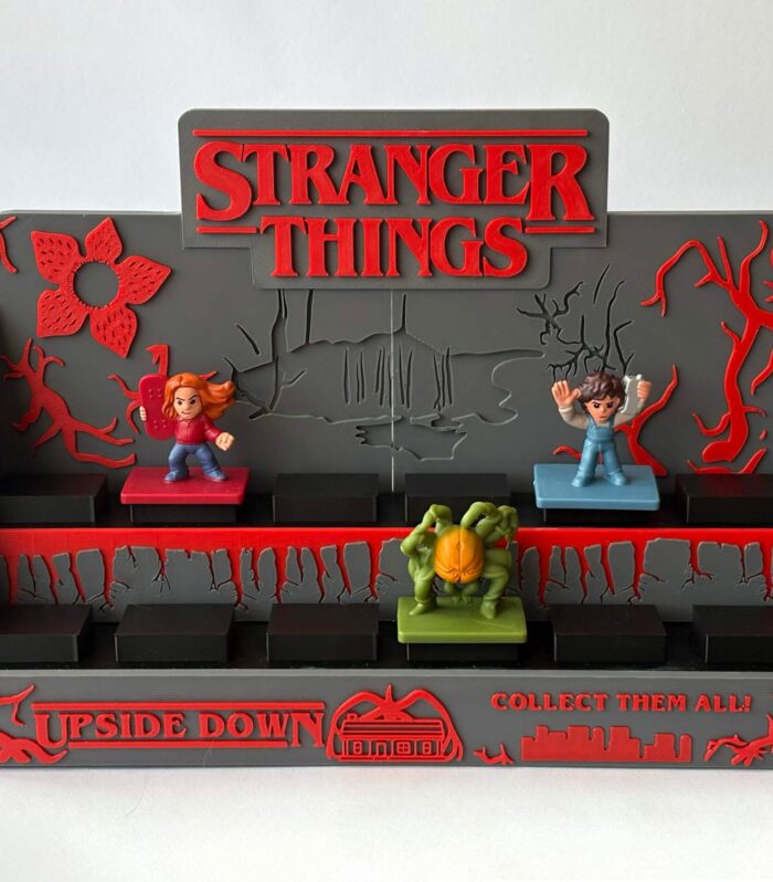 Happy Meal Collectible Figure Display Stand Compatible with Stranger Things – 3D Printed Shelf Organiser