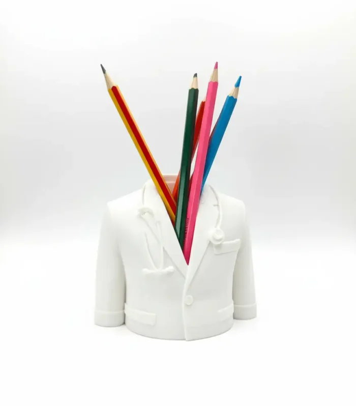 Doctor Suit Pen Holder – 3D Printed Desk Organiser - AI generated