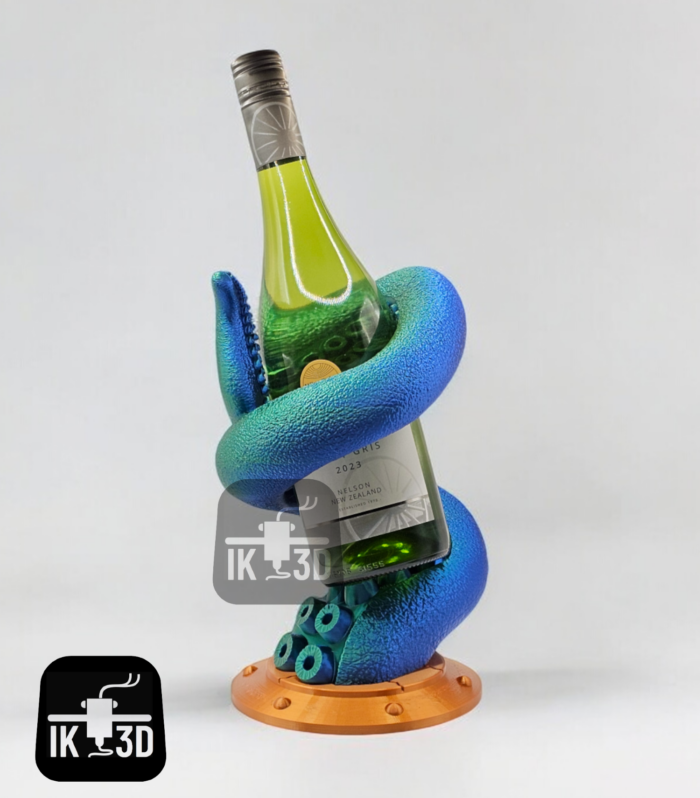 Deep Sea Octopus Tentacle Wine Bottle Holder - Nautical Ocean Decor Sculpture
