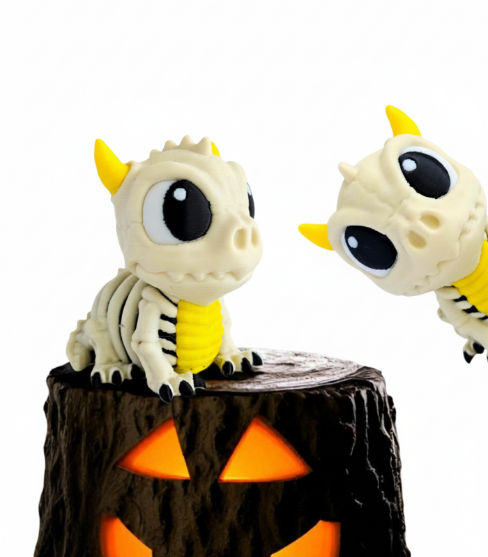Baby Dragon Skeleton Figurine - AI generated