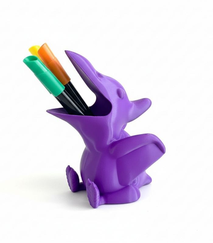 Chubby Pterodactyl Dinosaur Pencil Holder - No Supports - AI generated