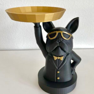 Dapper British Bulldog Butler Key & Valet Tray for Entryway