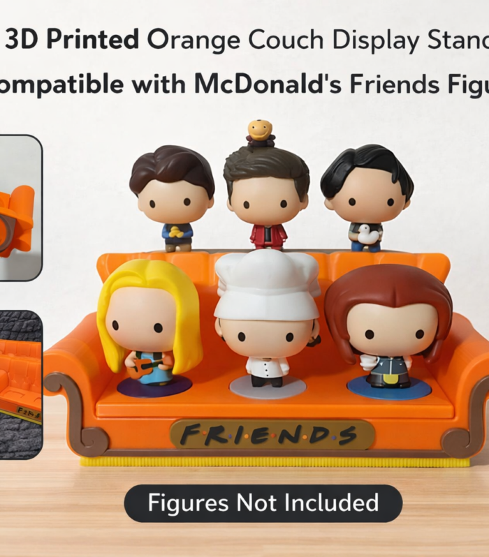 Friends Figures Couch Display Stand – 3D Printed Collector Shelf – Figures Not Included