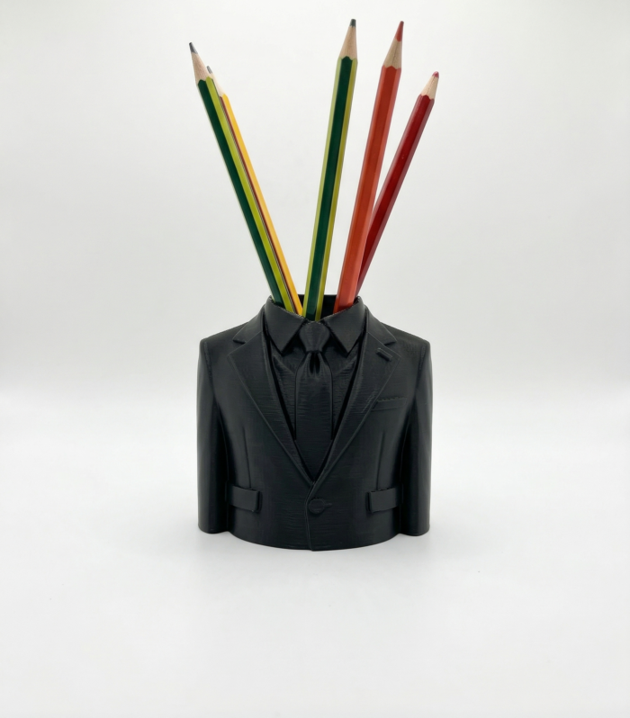 Stylish 3D Printed Suit Pen Holder – Desk Organizer for Home Office