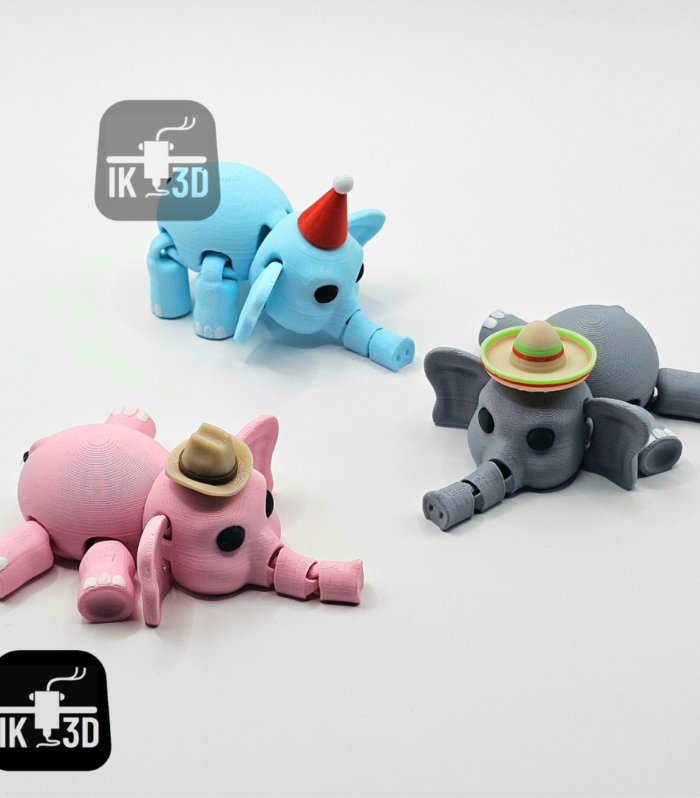 Flexi Baby Elephant Articulated Figure Toy with Hats