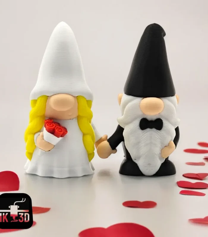 Bride & Groom Wedding Gnomes Figurines - Unique Cake Topper & Gift