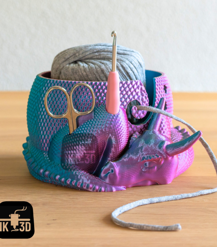 Fantasy Dragon Yarn & Crafting Bowl –Organizer with Tool Holders