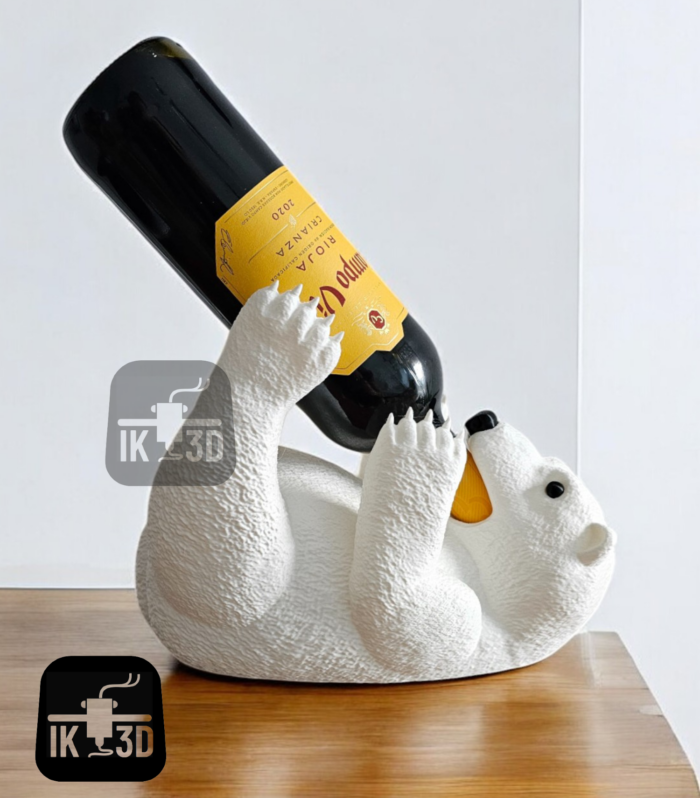 Adorable Polar Bear Sipping Wine Bottle Holder - Fun Animal Home & Bar Decor