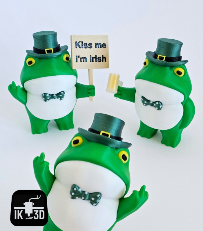 Cheeky Frog St. Patrick's Day Figurines Set of 3 - Lucky Irish Desk Gift