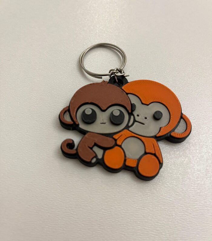 Punch Monkey Keychain Hugging Plush – Kawaii Monkey Bag Charm – Sweet Animal Keyring – Small Gift for Her – Adorable Backpack Accessory
