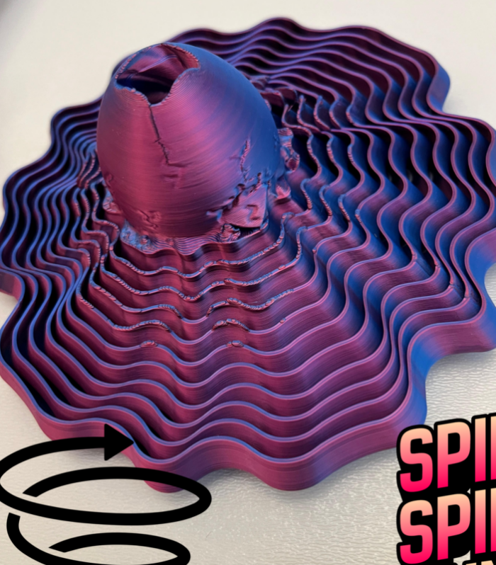 Hypnotic Fractal Fidget Screw Spinner | 3D Printed Adult Desk Toy