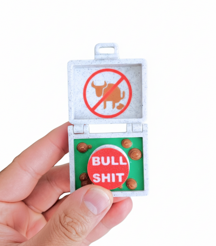 Bullshit Briefcase Clicker Toy - AI generated