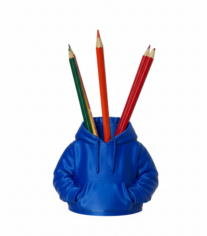 Hoodie Pen Holder – 3D Printed Desk Organiser - AI generated