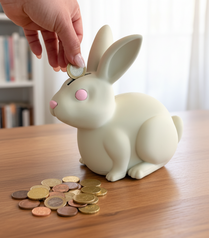 Bunny Piggy Bank - AI generated