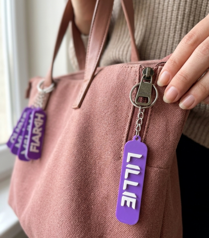 Custom Kpop Style Name Keychain | Personalised 3D Printed Fan Gift